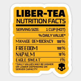 Helldivers 2 'Liber-tea' Nutrition Black Color Sticker